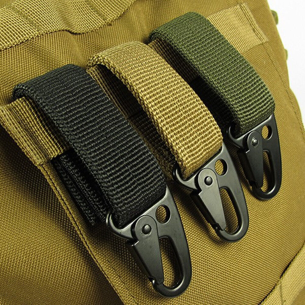 2x Taktischer Karabiner Schlüsselanhänger Gurtband Schnalle Gürtel Haken Molle