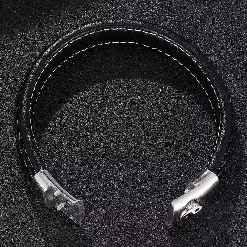 Ying Yang  Armband Edelstahl  Unisex Magnetverschluss schwarz