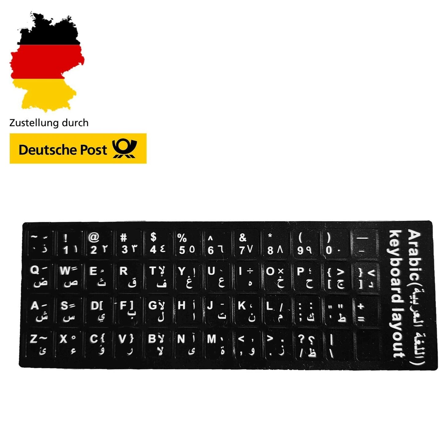 Arabisch Keyboard Tastatur Aufkleber Sticker Schwarz Arabic Tastatur Kleber