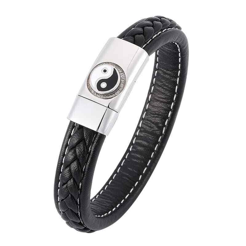 Ying Yang  Armband Edelstahl  Unisex Magnetverschluss schwarz