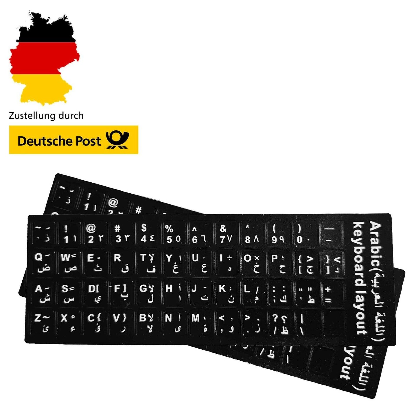 Arabisch Keyboard Tastatur Aufkleber Sticker Schwarz Arabic Tastatur Kleber