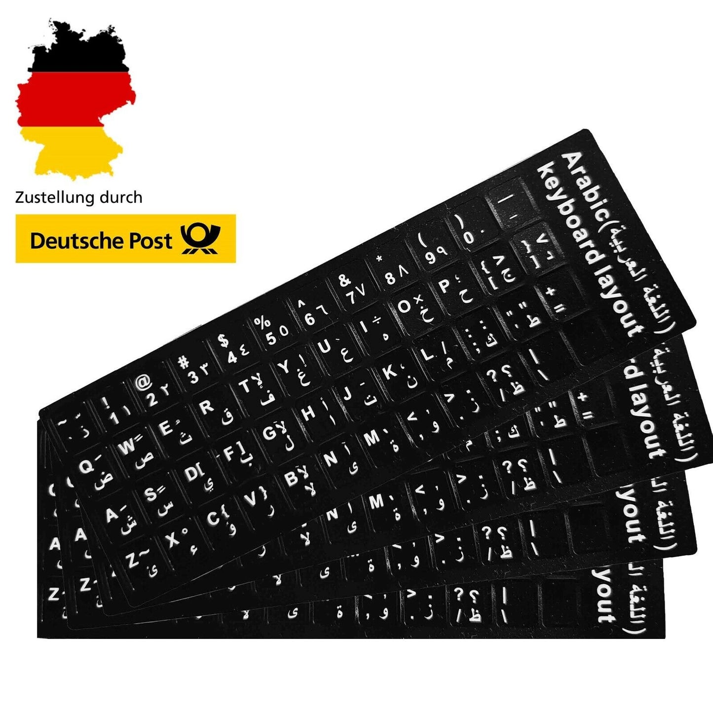 Arabisch Keyboard Tastatur Aufkleber Sticker Schwarz Arabic Tastatur Kleber