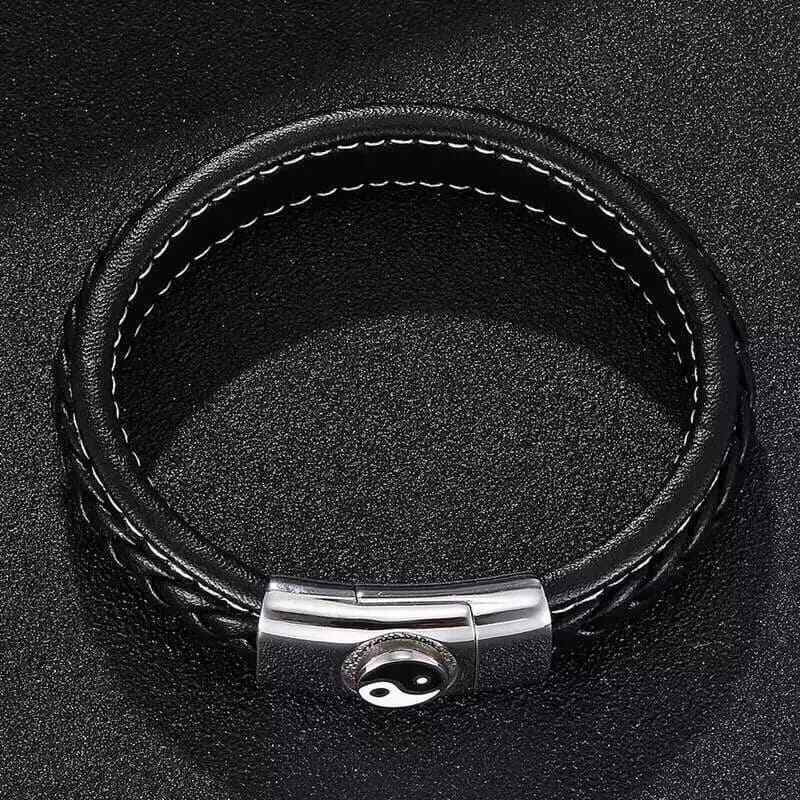 Ying Yang  Armband Edelstahl  Unisex Magnetverschluss schwarz