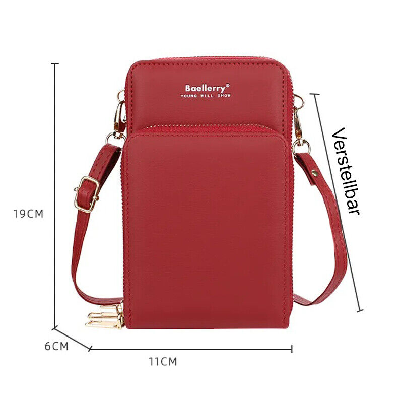 Damen Schultertasche Handytasche Umhängetasche Geldbörse Handtasche Crossbody