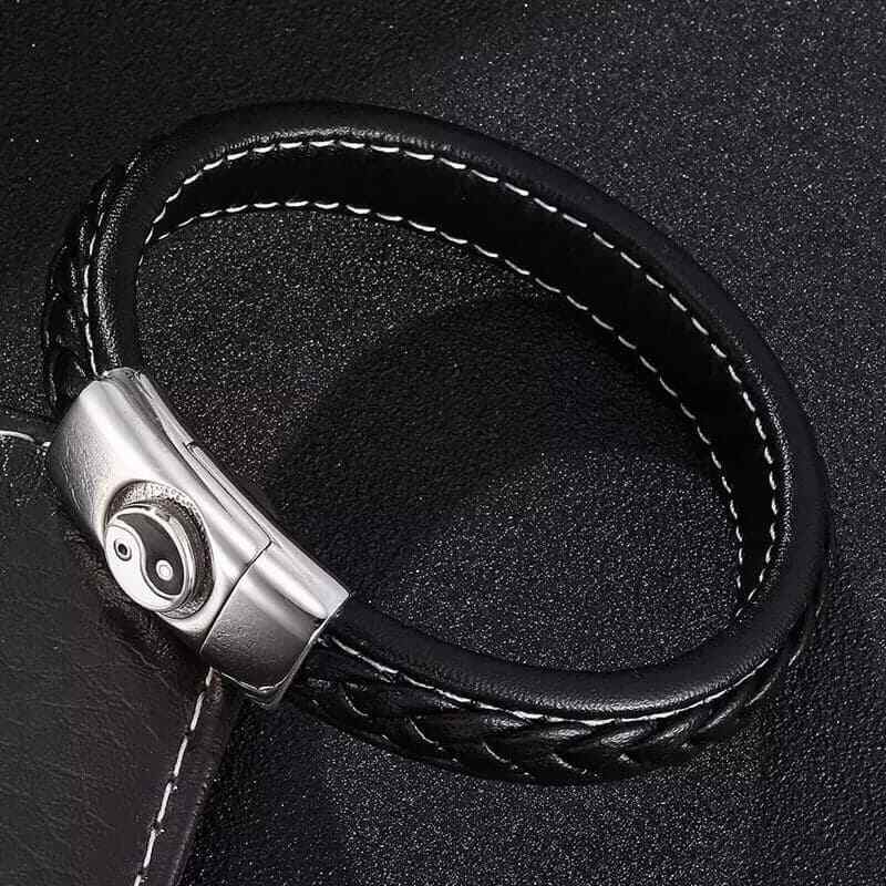 Ying Yang  Armband Edelstahl  Unisex Magnetverschluss schwarz