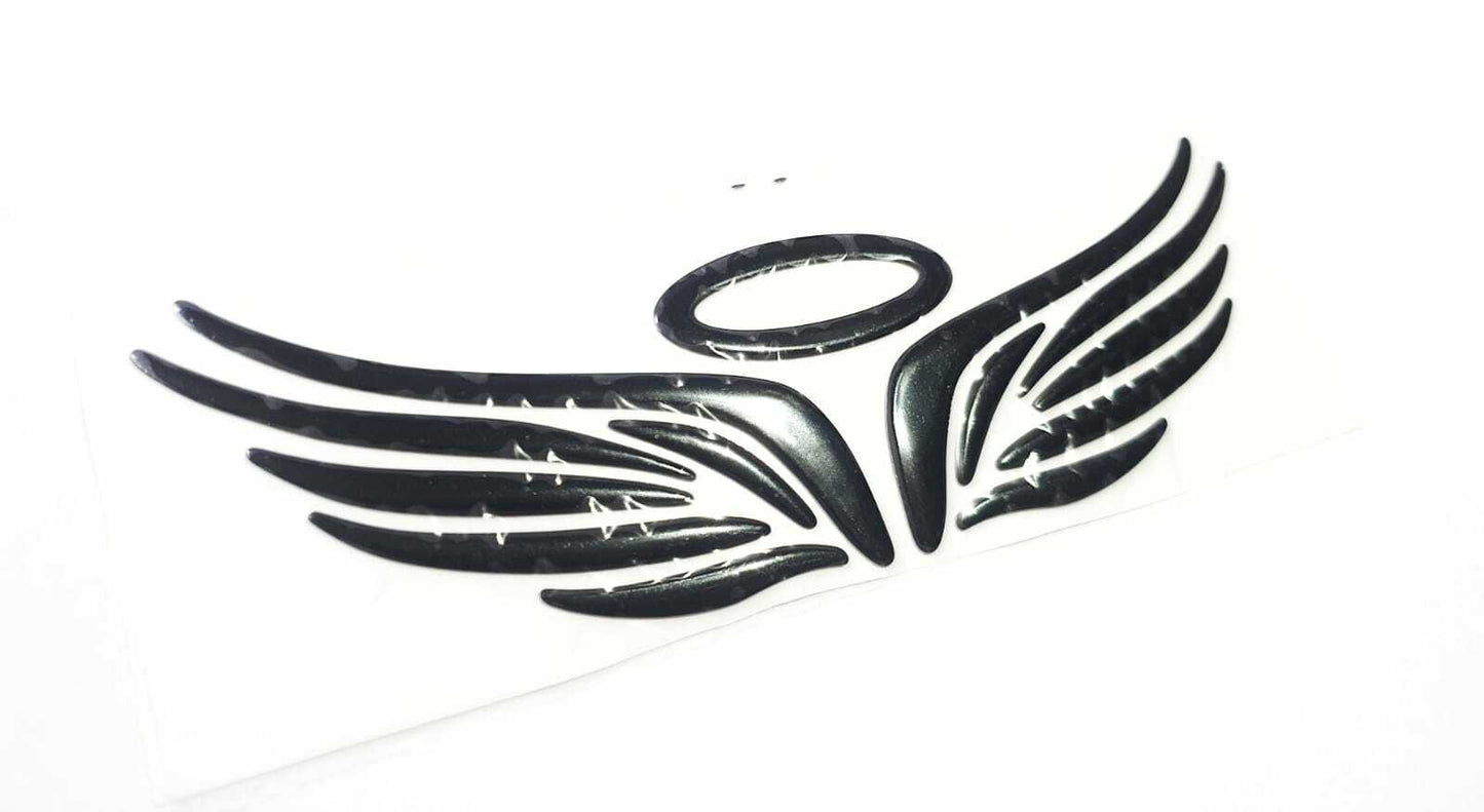 Auto Aufkleber 3D Flügel Engelsflügel Angel Emblem Schwarz Car Sticker chrom