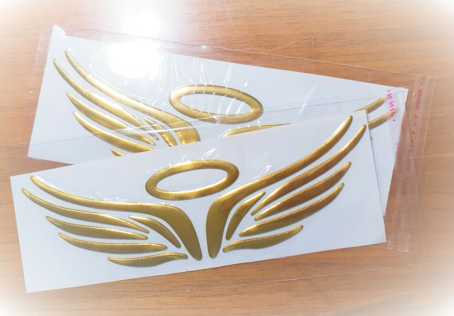 Auto Aufkleber 3D Flügel Engelsflügel Angel Emblem Sticker Glänzend Logo Gold