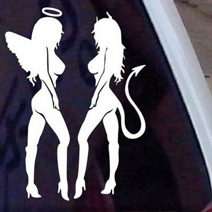 Sexy Autoaufkleber Engel und Teufel Lady Frauen Auto Aufkleber Car Sticker Angel