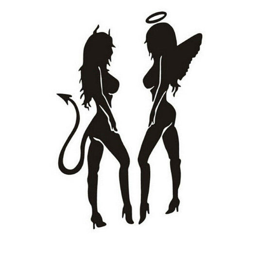 Sexy Autoaufkleber Engel und Teufel Lady Frauen Auto Aufkleber Car Sticker Angel