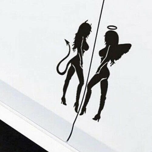 Sexy Autoaufkleber Engel und Teufel Lady Frauen Auto Aufkleber Car Sticker Angel