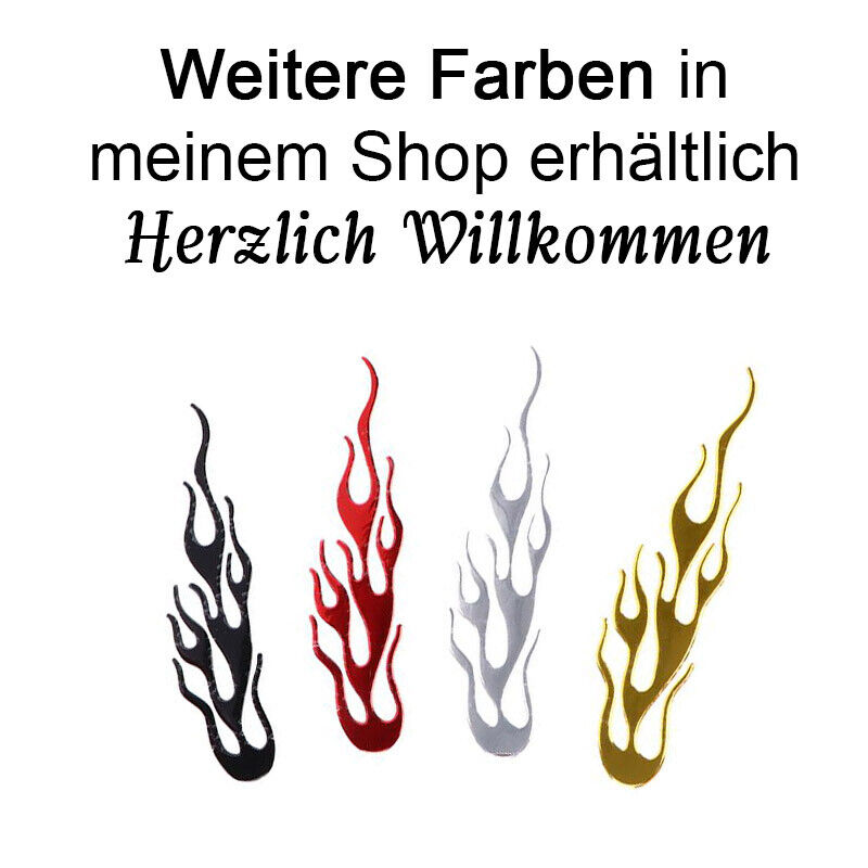 2 Flammen Autoaufkleber 3D Auto Aufkleber Feuer Sticker glänzend Motorrad Silber