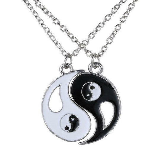 2x Partnerketten YIN & YANG Halskette Kette Liebe Anhänger Paare Herren Damen