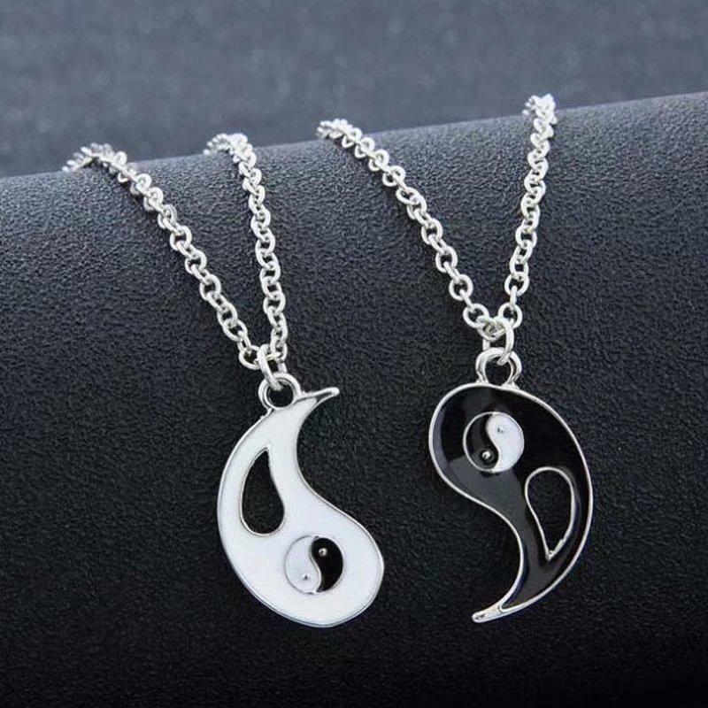 2x Partnerketten YIN & YANG Halskette Kette Liebe Anhänger Paare Herren Damen