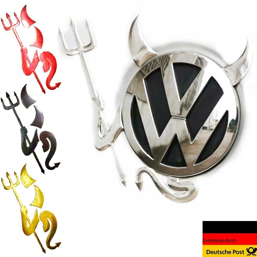 1x 3D Teufel Auto Aufkleber Embleme Sticker Devil Demon Silber Gold Rot Chrome