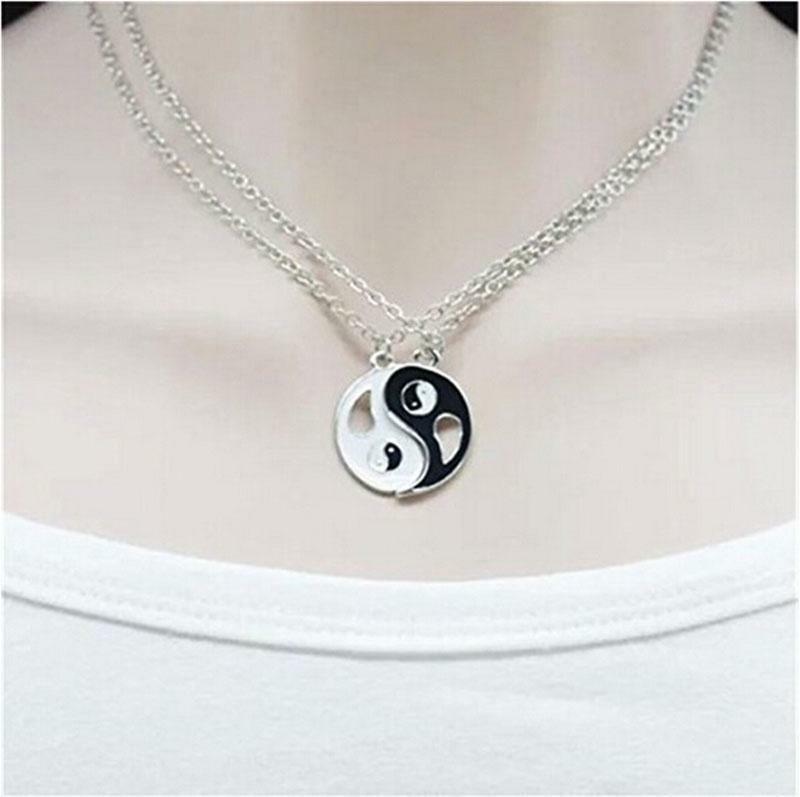 2x Partnerketten YIN & YANG Halskette Kette Liebe Anhänger Paare Herren Damen