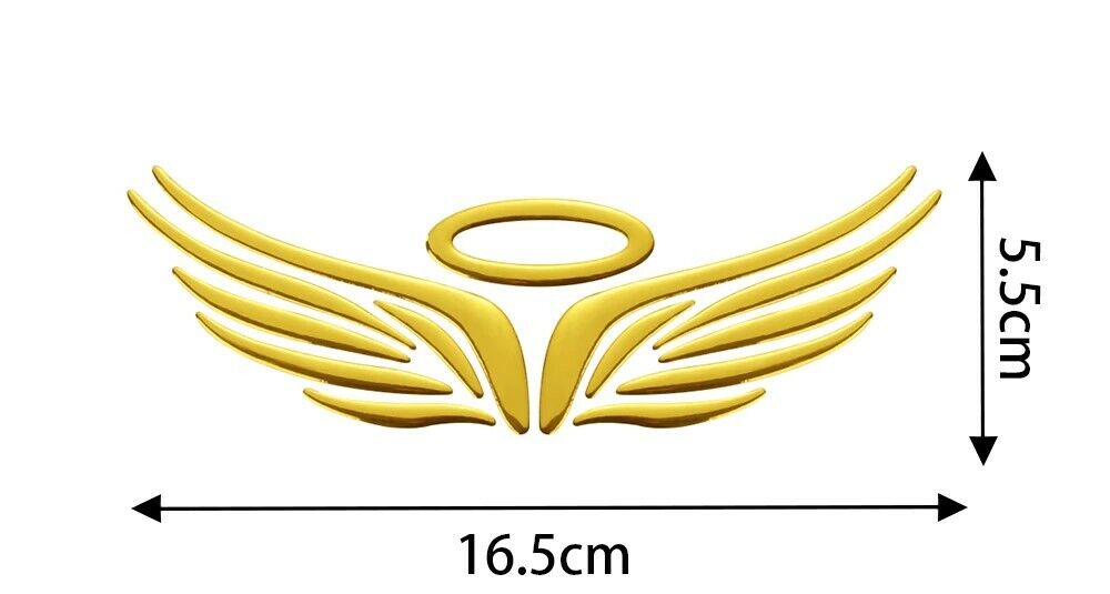 Auto Aufkleber 3D Flügel Engelsflügel Angel Emblem Sticker Glänzend Logo Gold