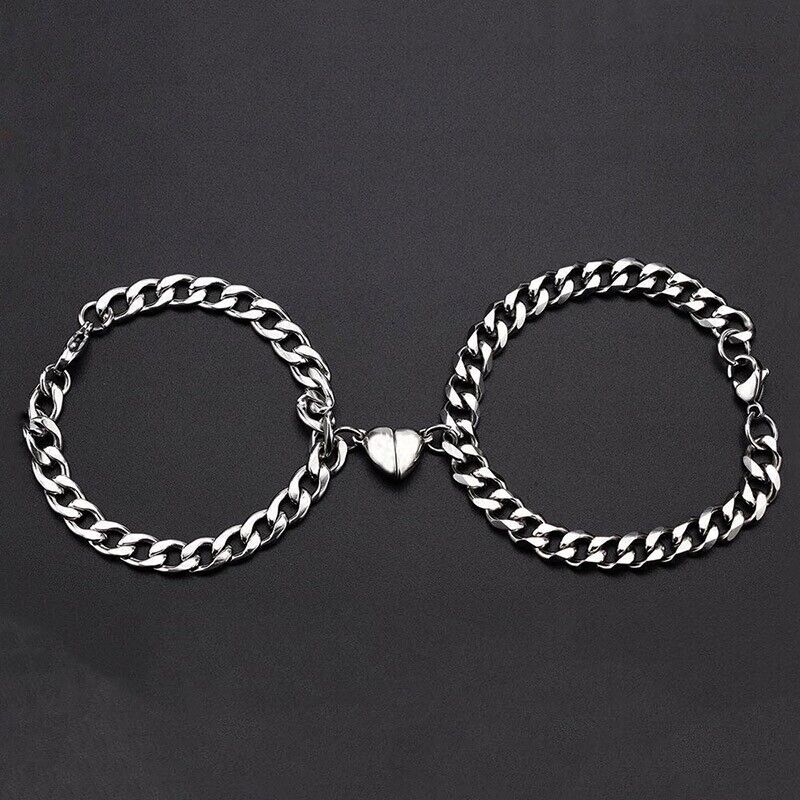 2x Partner Paare Armband Herz Magnet Freundschaft Liebe Geschenk Pärchen