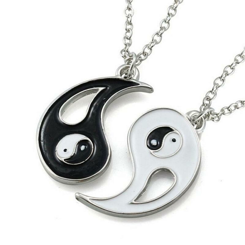 2x Partnerketten YIN & YANG Halskette Kette Liebe Anhänger Paare Herren Damen