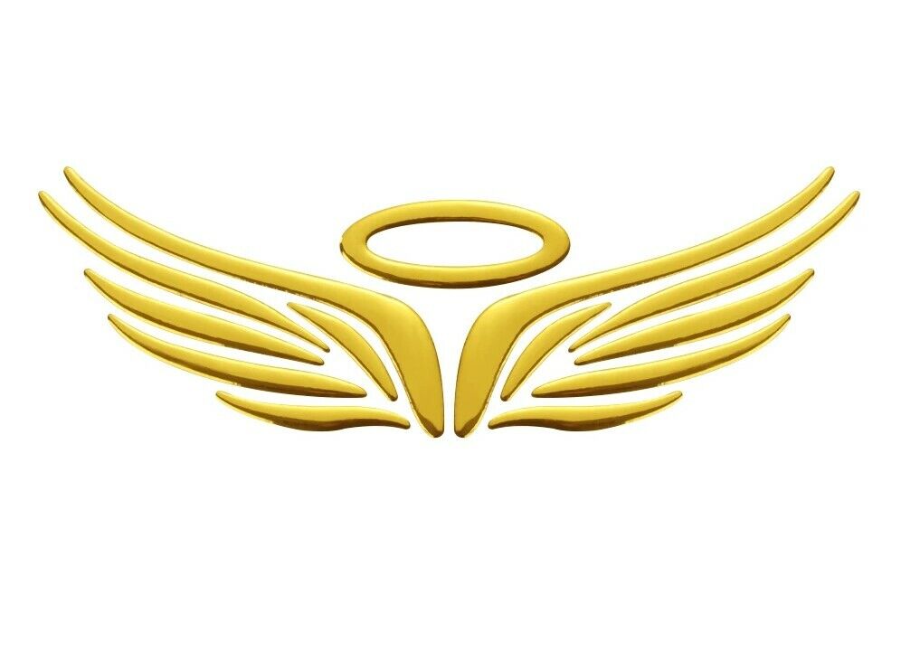 Auto Aufkleber 3D Flügel Engelsflügel Angel Emblem Sticker Glänzend Logo Gold