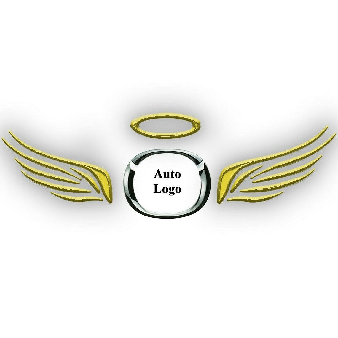 Auto Aufkleber 3D Flügel Engelsflügel Angel Emblem Sticker Glänzend Logo Gold