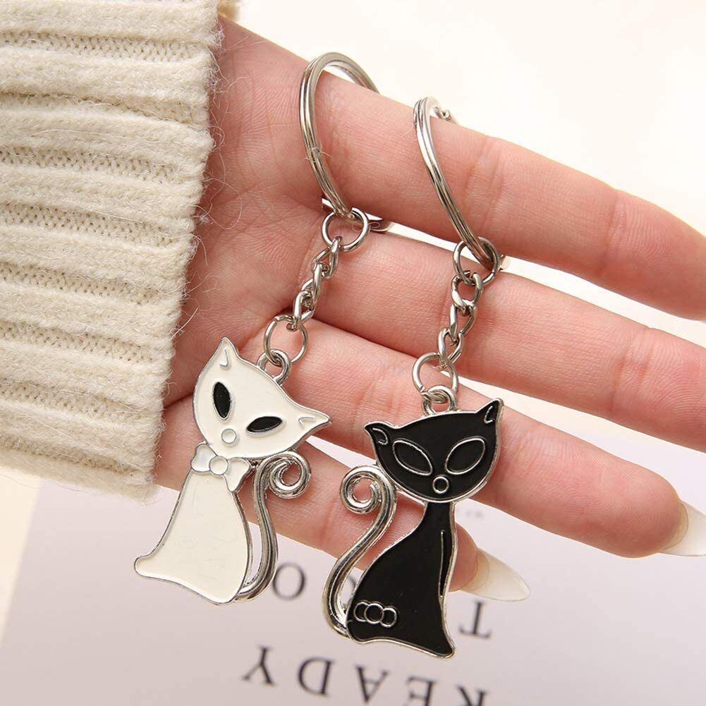 Partner Schlüsselanhänger Pärchen Paare 2 Set Liebe Valentinstag Geschenk Katze