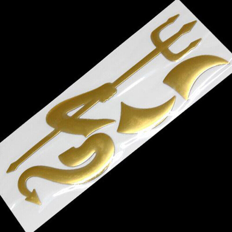 1x 3D Teufel Auto Aufkleber Embleme Sticker Devil Demon Silber Gold Rot Chrome